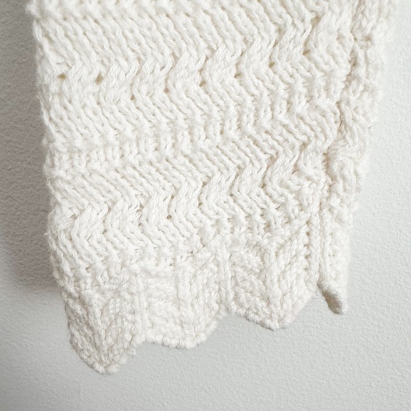 Abercrombie & Fitch off white cotton crochet knit sweater cardigan - Picture 5 of 8